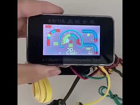 4 In 1 LCD 12v/24v Oil Pressure Voltmeter Volt Water Temperature Oil Fuel Gauge With 10mm