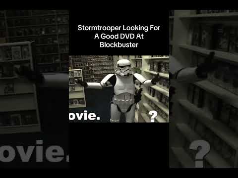 Stormtrooper Looking For A Good DVD At Blockbuster