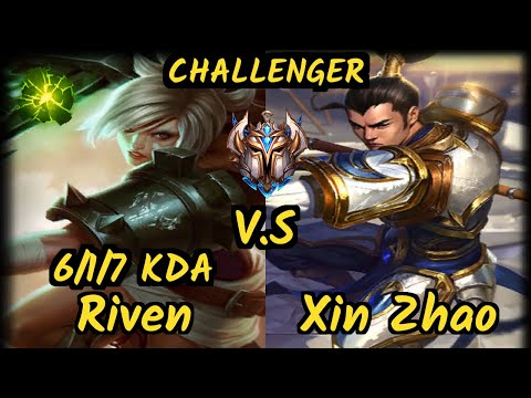 AHaHaCiK (RIVEN) vs XIN ZHAO - 6/1/7 KDA JUNGLE CHALLENGER GAMEPLAY - EUW