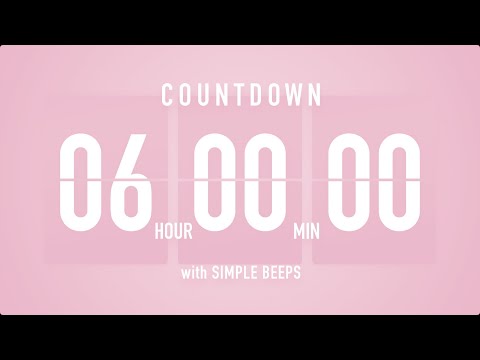 6 Hour Countdown Timer 🌸 Flip Clock with Simple Beeps 🔔