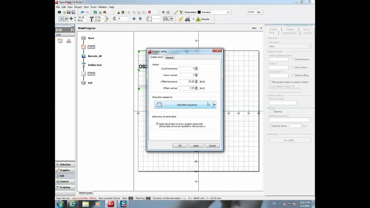 Marking multiple parts - create an array with SpeedMark software