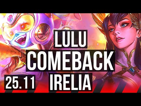 LULU vs IRELIA (TOP) | Comeback, 1400+ games, 29k DMG, Rank 15 Lulu | KR Challenger | 25.11