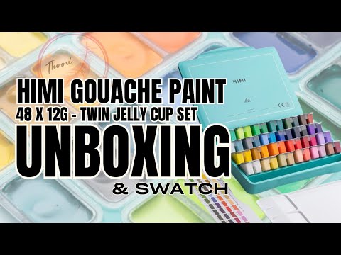Himi Gouache Paint 48 x 12G - Twin Jelly Cup Set Unboxing & Swatch