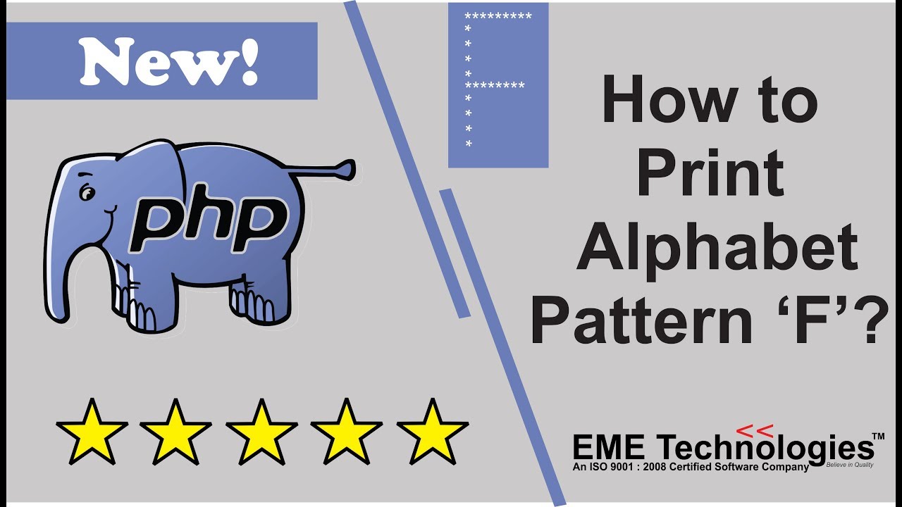 Write a PHP Program to Print Alphabet Pattern 'F'