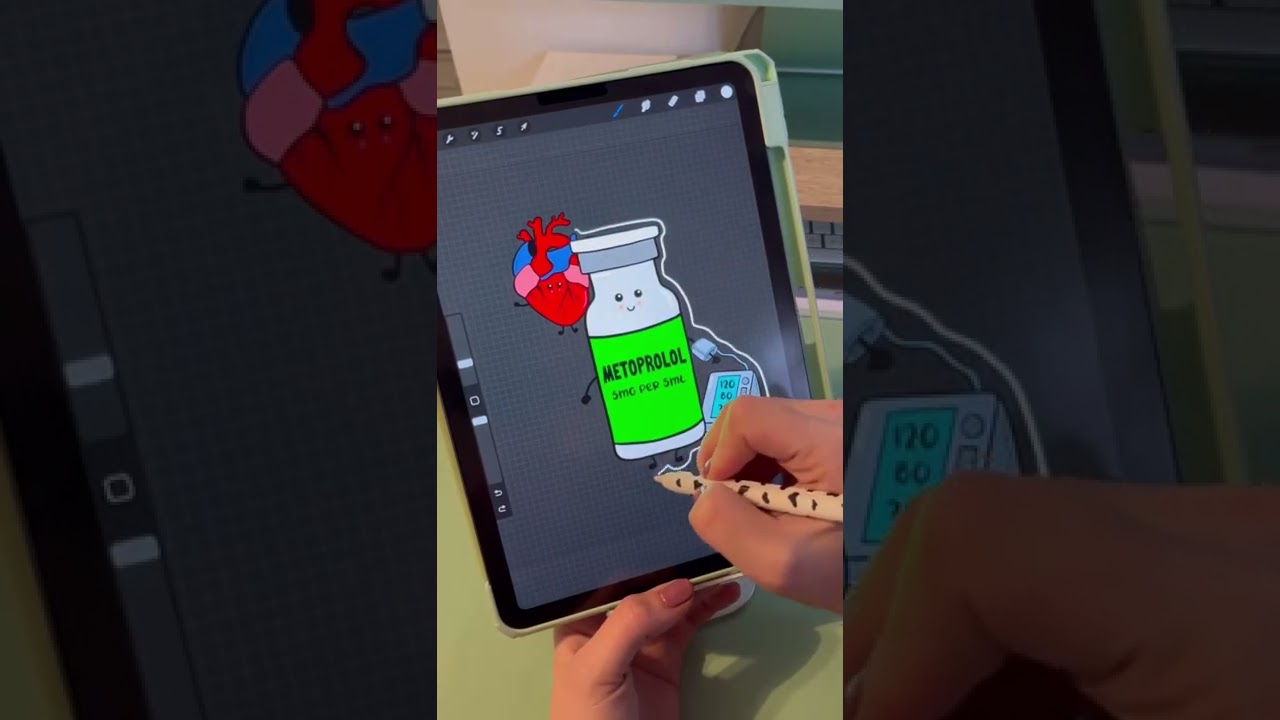 Digital illustration of our new medication inspired sticker! Nurse and healthcare stickers!