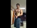 15 year old body builder flexing 