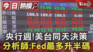 超級央行週來了!Fed升息機率飆9成 台股守月線「這天」關鍵