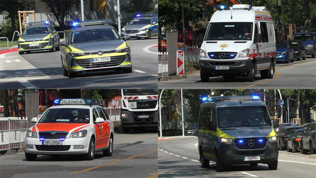 [Evakuierung aufgrund beschädigter Gasleitung!] Einsatzfahrten zum Großeinsatz in Hamburg