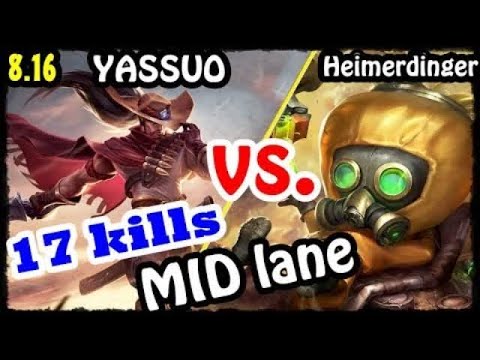 YASSUO Yasuo MID - Yasuo vs Heimerdinger Stream 8.16 Gameplay Season 8