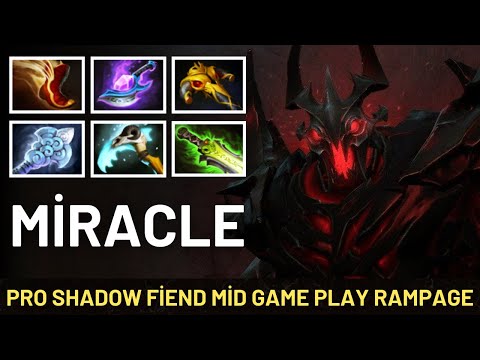 MİRACLE Shadow Fiend Pro Mid Game Play RAMPAGE!! 7.28 Dota 2