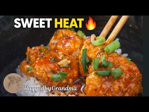 Crispy Cornstarch Shrimp Tossed in a Brown Sugar Buffalo Volcano Sauce