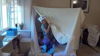 Umbrella BLANKET FORT - The best fort I have made so far