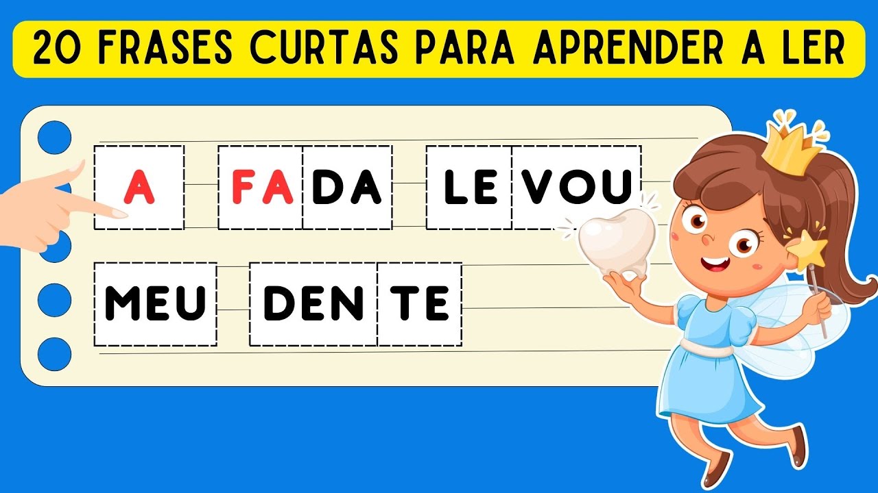 Frases curtas para aprender a ler | Aprendendo a ler e escrever | Ensinando meu filho