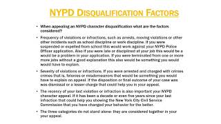 NYPD CHARACTER DISQUALIFICATION