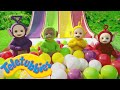 Teletubbies Sliding Down The Big Slide With The Teletubbies Toddler Learning