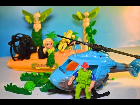 Dino Safari Boat & Helicopter Find Fossils in Swamp Toy Review 헬로 키티 장난감 헬로 키티 장난감, 凱蒂貓玩具