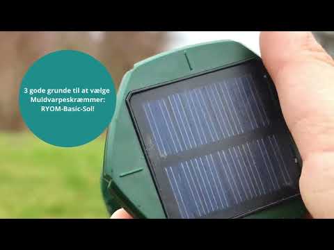 Muldvarpeskræmmer med solcellepanel