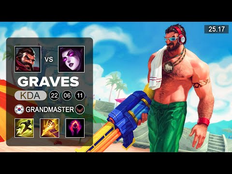 Graves vs Morgana Jungle - KR Grandmaster - Patch 25.17 Season 15