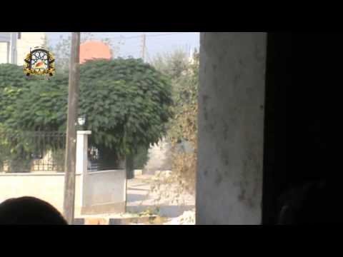 الاشتباكات الدائرة بين عناصر لواء عباد الرحمن وقوات النظام للسيطرة على مدينة معرة النعمان في محافظة إدلب