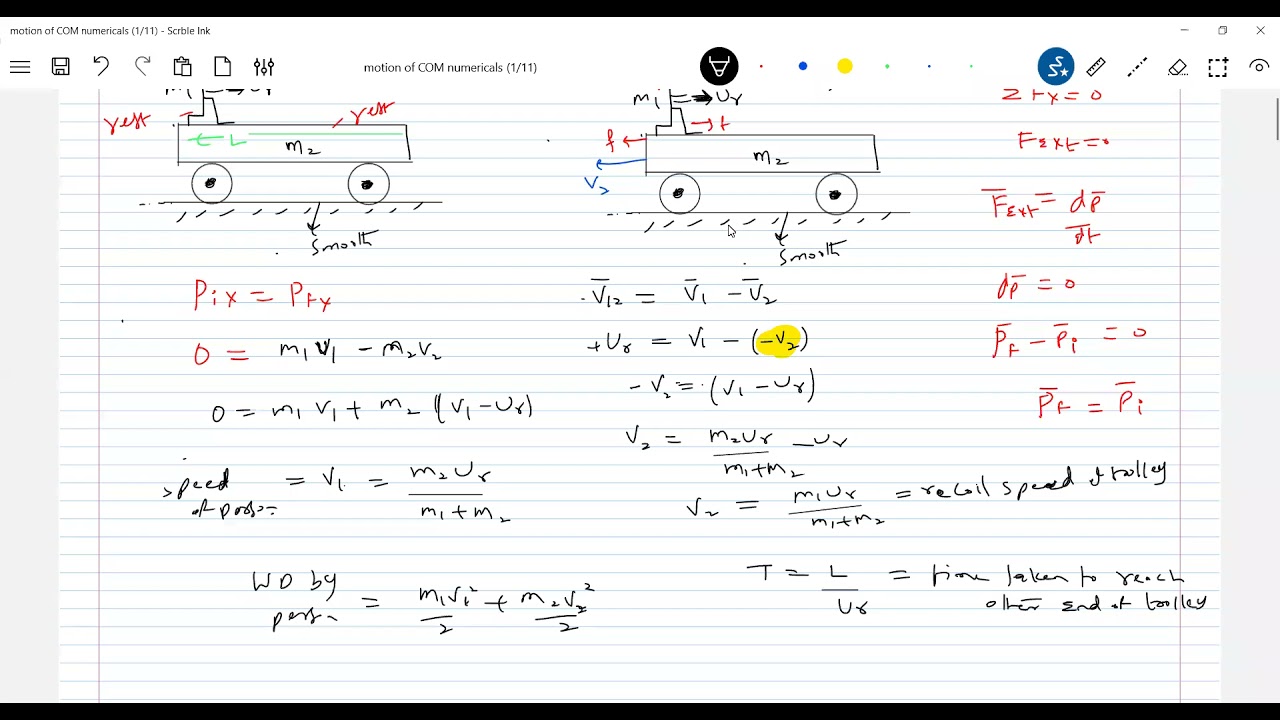 Motion of centre of mass numericals