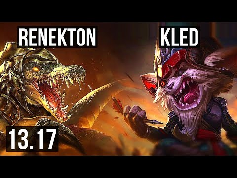 RENEKTON vs KLED (TOP) | 900+ games, 1.2M mastery, 4/1/1 | EUW Diamond | 13.17