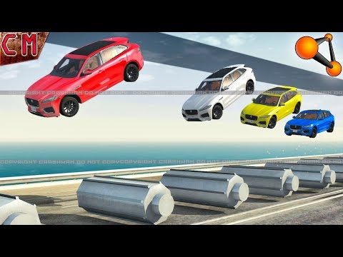 BeamNG Drive Giant Rollers smashes cars crashes