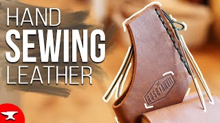 HAND SEW LEATHER (HOW TO) saddle stitching & h