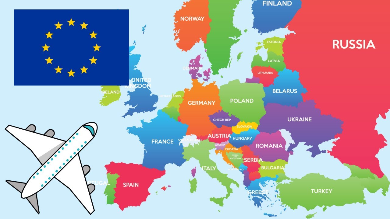 Países de Europa y sus capitales👉Mapa de los países europeos/🇪🇺✈️