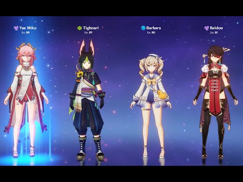 Instructor Barbara + Beidou best team = Yae Miko + Tighnari