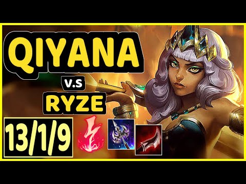 MILICA (QIYANA) vs RYZE - 13/1/9 KDA MID GAMEPLAY - EUW Ranked GRANDMASTER