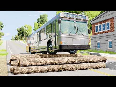 Mobil vs Fallen Tree #18 - BeamNG Drive