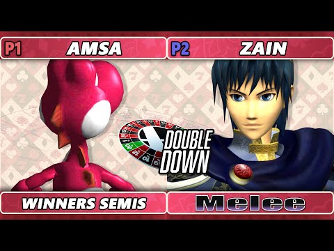 Double Down 2022 Winners Semis - Zain (Marth) Vs. aMSa (Yoshi) SSBM Melee Tournament