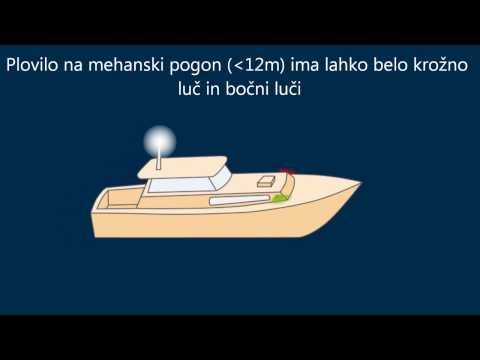 Luči plovil na mehanski pogon za izpit za čoln