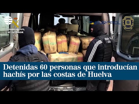 Detenidas 60 personas que introducían hachís a través de las costas de Huelva