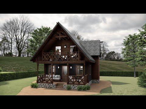 You’ll Love This 2-Story Log Cabin | 25x26 ft (7.5x8 m) with Full Tour