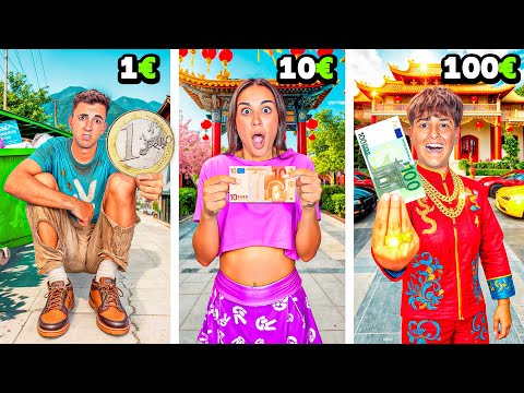 SOBREVIVIENDO con 1€ vs 10€ vs 100€ en CHINA! *24 horas!*