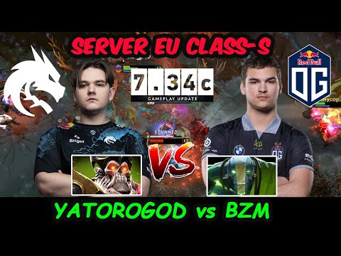 When Yatoro 7.34 [Wraith King] Carry vs OG.BZM [Earth Spirit] mid : Server EU Showdown