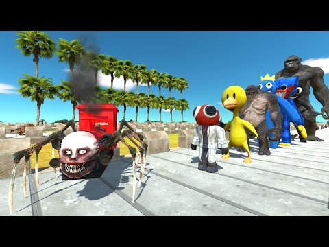 Choo Choo Charles Coconut Island DEATH RUN - Animal Revolt Battle Simulator