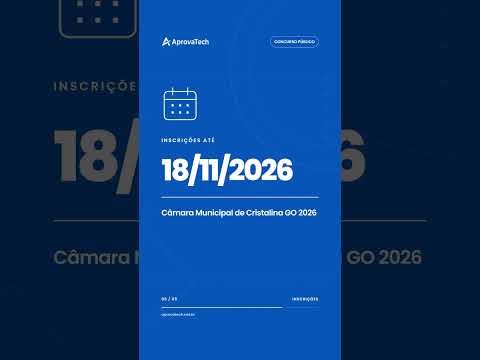 Saiu Edital do Concurso Câmara Municipal de Cristalina GO 2026 para Auxiliar de Serviços Gerais.