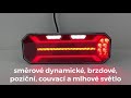 Združené LED svetlo 12V / 24V - ľavé s dynamickými smerovkami ECER (131x350x35mm) - Video Youtube