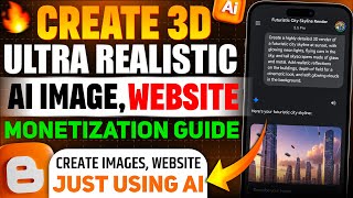 How to Create Ultra Realistic 3D AI Images & Blogger Website | Monetization Guide 🚀✅