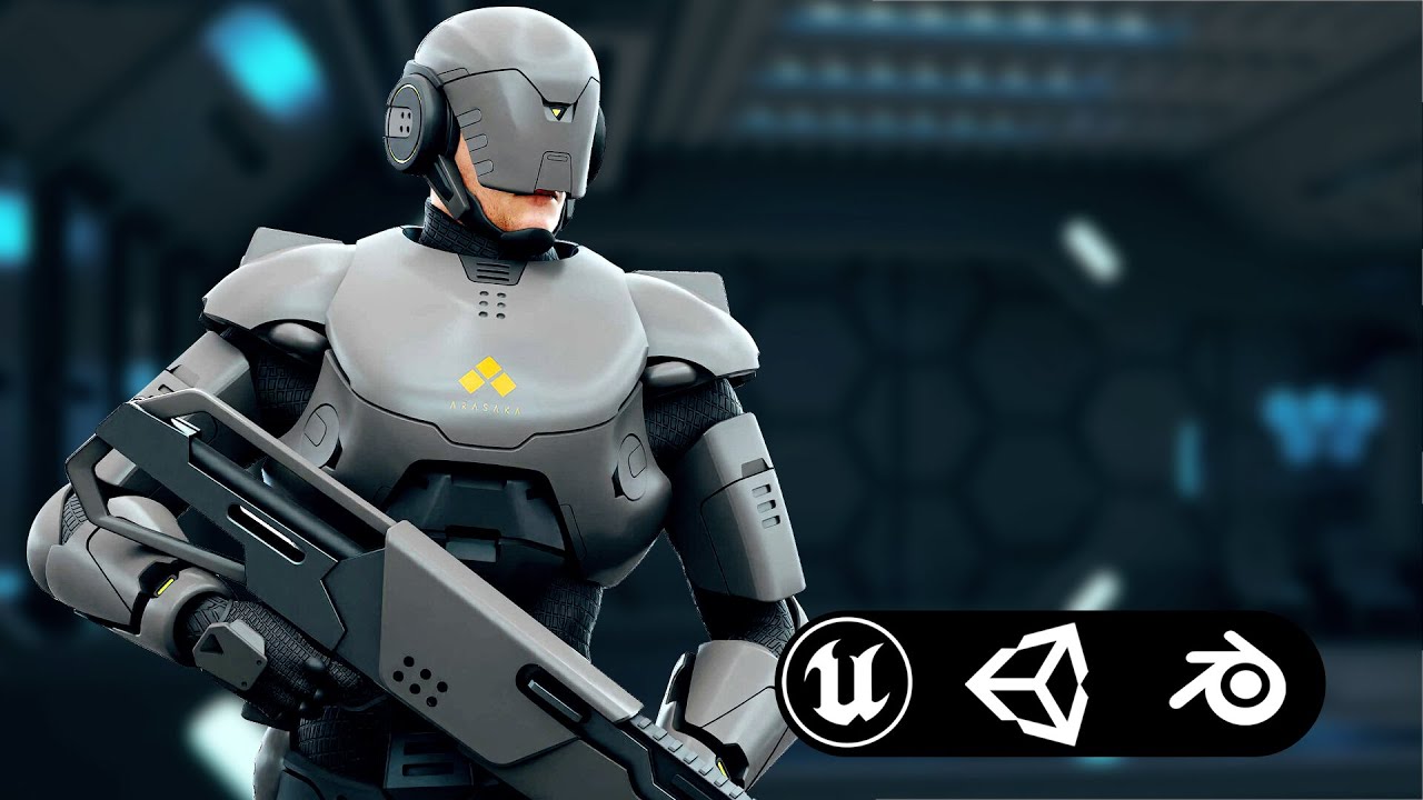 Cyborg Sol-80 Auto-Rig Pro Rigged For Mixamo Unreal Engine Unity 3D Model