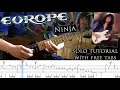 Europe - Ninja guitar solo lesson (with tablatures and backing tracks)