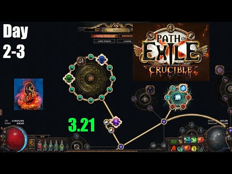[Path of Exile 3.21] Zombie Necromancer Day 2-3 Build Diary & Gameplay in Crucible League - 1159