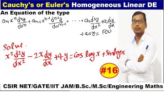 #16 Cauchy's or Euler's homogeneous linear differential equation | solve 2nd order homogeneous LDE
