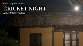 안동 하회마을 가을밤 귀뚜라미 소리 한 시간 | Cricket Night in Hahoe Village, Andong 🦗 | Real Autumn Night Sounds