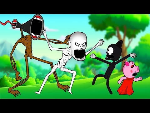 Siren Head, Piggy, Cartoon Cat with SCP-096 - Roblox Piggy Animation - GV Studio