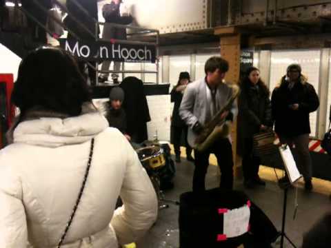 Moon Hooch rave at Union Square, Subway L Line