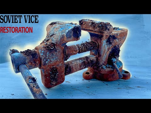 1960 Rusted Soviet Vice Restoration #restoration #rust #asmr #diy