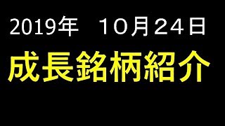 【株式投資】2019年 10月 24日 成長銘柄を厳選２銘柄紹介